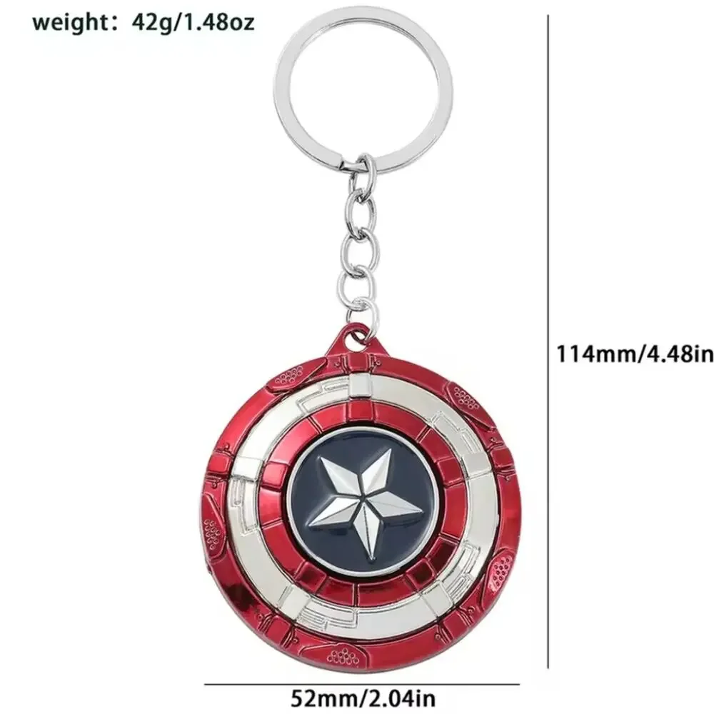 Captain America Shield Keychain Star Spinner Menes Christmas Birthday Gift NEW